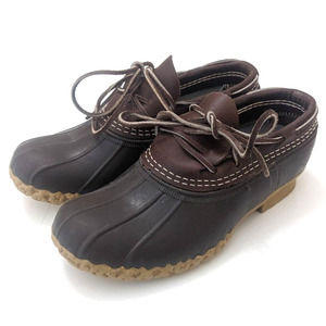 LL Bean Boots 175067 USA Women's Size 6 M Two Tone Brown Low Top Duck Boot Shoes